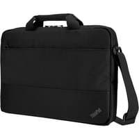 Black Lenovo ThinkPad 15.6-inch topload bag with shoulder strap, top handles, and front zippered pocket.