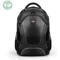 Black nylon Courchevel backpack by PORT DESIGNS with padded straps, front zip pocket, and logo badge.