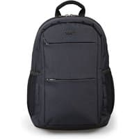 Black Port Designs Sydney 15.6" backpack with front zip pockets, side mesh pockets, and a top handle.