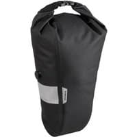 Black Topeak Fork Dry Bag 5.8L with quick release bolt-on, roll-top closure, and reflective strip.