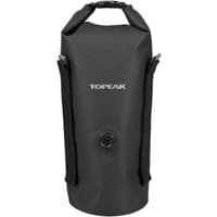 Black Topeak Fork Drybag 4L with roll-top closure, side straps, and Topeak logo on front.