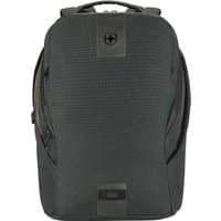 Grey Wenger/SwissGear MX Eco Light backpack with recycled material, sleek design, and top handle.