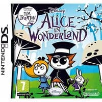 Nintendo DS game cover, "Alice in Wonderland," features cartoon characters in a whimsical forest setting.