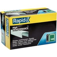 Rapid 11908111 staples pack, 5000 count, in a blue and yellow box with high performance branding.