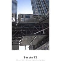 Hahnemühle Baryta FB Art paper pack, white, glossy finish, featuring urban train photo on cover.