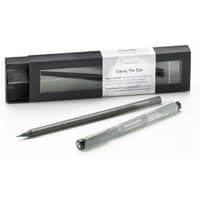Black Hahnemühle Signing Pen Duo with capped gel pens, sleek design, in a black box with transparent window.