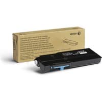 Black Xerox toner cartridge with blue handle, next to brown box labeled for VersaLink C400/C405 printers.