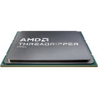 AMD Ryzen Threadripper PRO 7995WX processor, silver top with engraved logo, green circuit base.