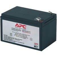 Black APC Battery Replacement Cartridge RBC4 with red logo, white label, and metal terminals on top.