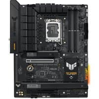 ASUS TUF Gaming B760-Plus WIFI motherboard, black with yellow accents, LGA 1700 socket, ATX form factor.