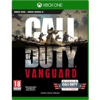 Call of Duty: Vanguard Xbox One game case, green border, soldiers in battle scene, PEGI 18 rating.