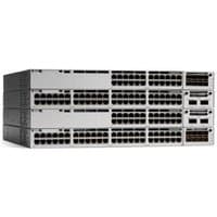 Grey Cisco Catalyst 9300L switch with 48 PoE ports, 4x10G uplinks, and network advantage features in a rectangular design.