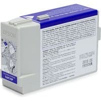 Epson SJIC15P(CMY) ink cartridge, white with blue label, for ColorWorks C3400 and TM-C610, detailed instructions on side.