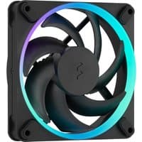 Black Fractal Design Momentum 12 RGB computer fan, 12 cm, with glowing multicolor LED ring, set of 3 fans.