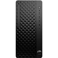 Black HP ProDesk tower PC with textured front panel, vertical USB ports, and power button on top right.