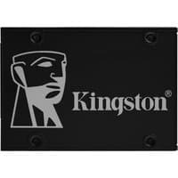 Black Kingston 1024G SSD KC600 SATA3 2.5" with silver logo and text on the front.
