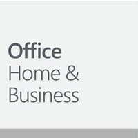 Microsoft Office Home and Business 2024 box, gray and white design with product name in bold text.