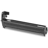 Black OKI EP-CART-M-C824/834/844 toner cartridge with rectangular shape and connector on one end.