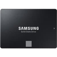 Black Samsung 870 EVO 500GB SSD with white logo and gray square on front.