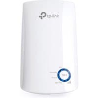 White TP-Link 300Mbps Wi-Fi Range Extender with LED indicators and Ethernet port on front.