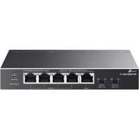 Black TP-Link TL-SG1005P-PD network switch with five Gigabit Ethernet ports and Power over Ethernet capability.