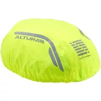Bright yellow Altura Night Vision waterproof helmet cover with reflective stripes and logo.