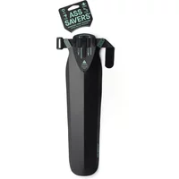 Black Ass Saver Speed Mullet front mudguard with a sleek, elongated design and branded packaging at the top.