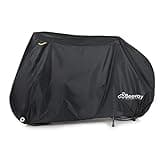 Black BEEWAY bike cover, waterproof 210T nylon with PU coating, safety straps, lock-holes, fits bikes up to 29 inches.