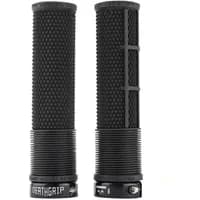 Black DMR Brendog DeathGrip flangeless race edition grips with textured surface and locking rings.