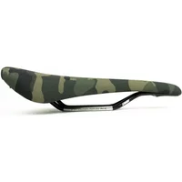 DMR Oi Oi MTB Saddle 147mm with green camo pattern and sleek black rails.