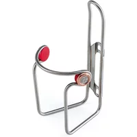 Tubular stainless steel bottle cage with red accents and minimalist design by Elite.
