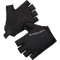 Black Endura short finger cycling gloves with breathable mesh and padded palms.