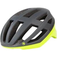 HiViz yellow and black Endura FS260 Pro Helmet II with aerodynamic vents and sleek design.