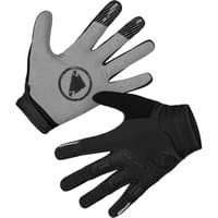 Black and gray Endura SingleTrack windproof cycling gloves with long fingers and textured grip pattern.