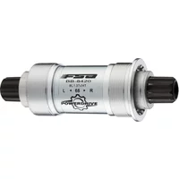 Silver FSA Power Drive BB 68X113 bottom bracket with black spindle and engraved logo.