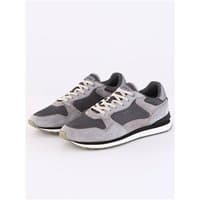 Grey Hoff Mens Berlin Trainers with suede panels, white laces, and black accents, size 40.