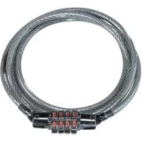 Kryptonite Keeper 512 cable lock with coiled steel cable and black combination dial showing 5-5-5-5.