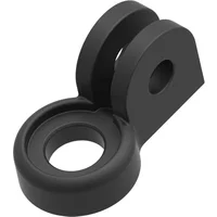 Black Lezyne GoPro LED adapter with dual slots and circular base for mounting.