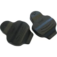 Black Look Keo Cleat Cover with textured surface and curved edges for cycling shoe protection.