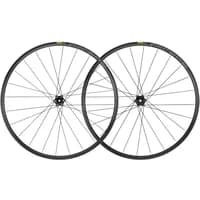Black Mavic Allroad UST M11 Disc Centrelock 700c wheelset with sleek rims and thin spokes.
