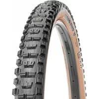 Maxxis Minion DHR II MTB tyre, black tread with skinwall side, folding design, aggressive tread pattern.