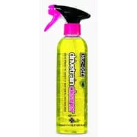 Muc-Off Bio Drivetrain Cleaner 500ml, neon yellow liquid in clear bottle with pink spray nozzle.