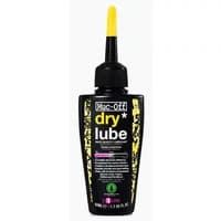 Black Muc-Off Dry Lube 50ml bottle with yellow nozzle and white text detailing on the front.