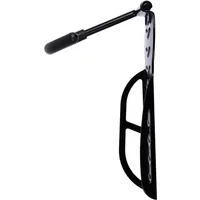 Black Oxford Torque Deluxe Cycle Wall Hook with padded arm and curved metal frame for secure bike storage.