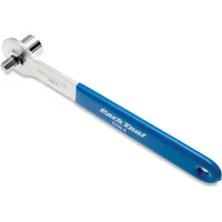 Blue-handled Park Tool CCW-5 Crank Bolt Wrench with silver socket head and logo on handle.