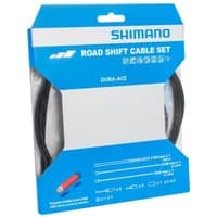 Black Shimano Dura Ace 9000 road gear cable set in blue packaging with white and blue text.