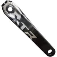 Silver and black Shimano FC-M9220 XTR crank arm with bold XTR logo and sleek, aerodynamic design.