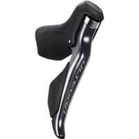 Black Shimano Ultegra Di2 STI lever with ergonomic grip, sleek metallic finish, and integrated shift/brake functions.