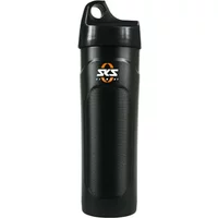 Black SKS Cagebox with a looped cap and orange logo, resembling a sleek water bottle.