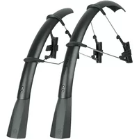 Black SKS Raceblade Pro Stealth mudguard set with curved design and adjustable mounting brackets.